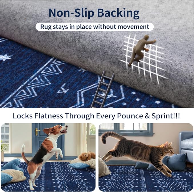 SERISSA Hallway Runner Rug, Soft Low-Pile Geometric Indoor Long Carpet - Image 5