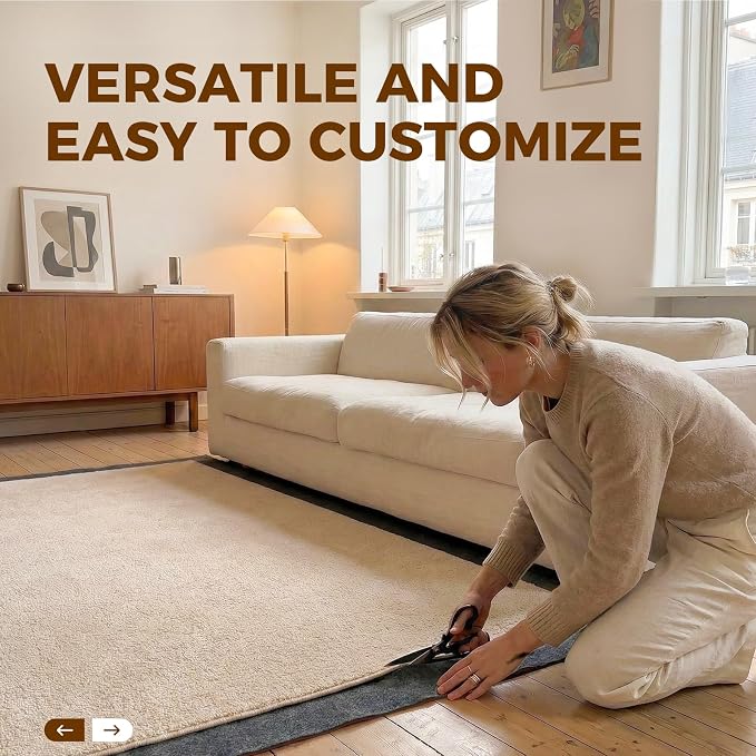 Rug Pad 8 x 10 Ft Non-Slip, Felt and Natural Rubber Backing, 1/4" Thick - Image 5