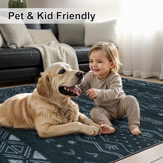 SERISSA 2x3 Rugs for Entryway, Washable Non-Slip Grey Small Area Rug, Soft - Image 6