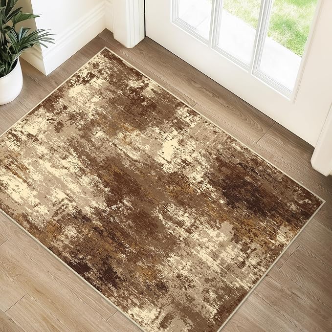 RELEANY Washable Area Rugs 2'x3' Non-Slip Modern Abstract Soft by RELEANY