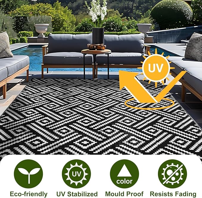 OPPODREAM Outdoor Rug 5x7 Ft, Waterproof Outdoor Plastic Straw Rug - Image 3