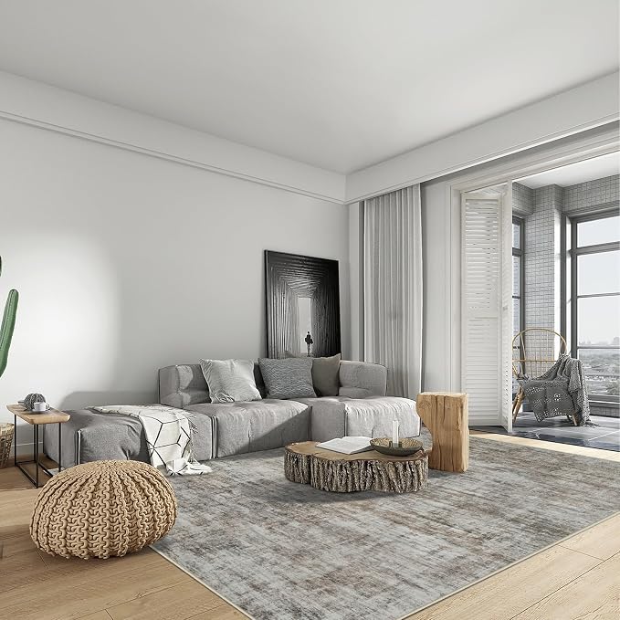 9x12 Area Rugs Washable Rug: Modern Abstract Living Room Rug Soft Anti-Skid - Image 3