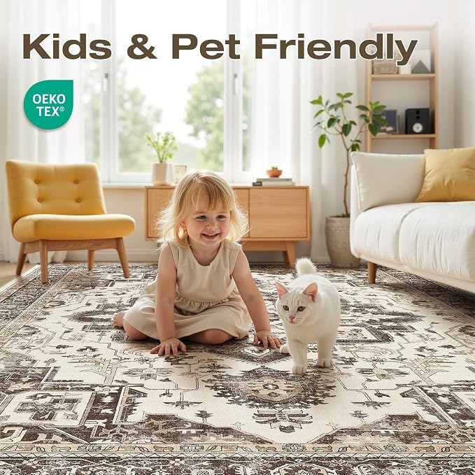 Washable 9x12 Area Rug for Living Room - Image 4