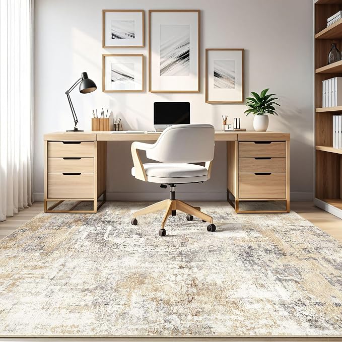 Square Rug 10x10 Living Room: Large Washable Abstract Modern Soft Area Rug - Image 8