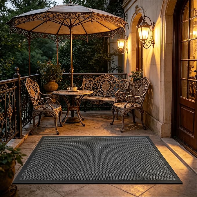 Front Door Mat, Heavy Duty Non-Slip Rubber Dirt Trapper, Quick-Dry Low-Profile - Image 7