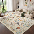 Unirea 6x9 Beige Cat Area Rug for Living Room, Large Soft Washable Kids Rug by UNIREA