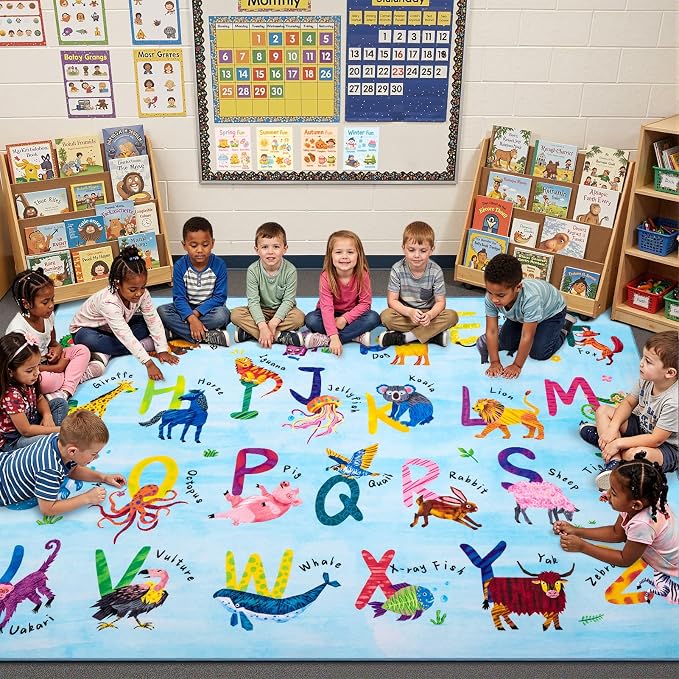 6x9 ABC Classroom Rug for Kids Playroom, Alphabet Rug by Unknown
