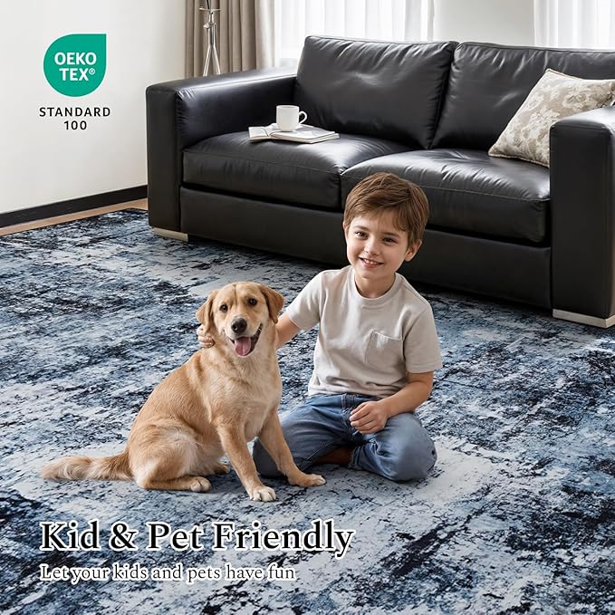 Rugflix 8x12 Area Rugs for Living Room, Washable Large Rug Stain-Resistant Low - Image 5