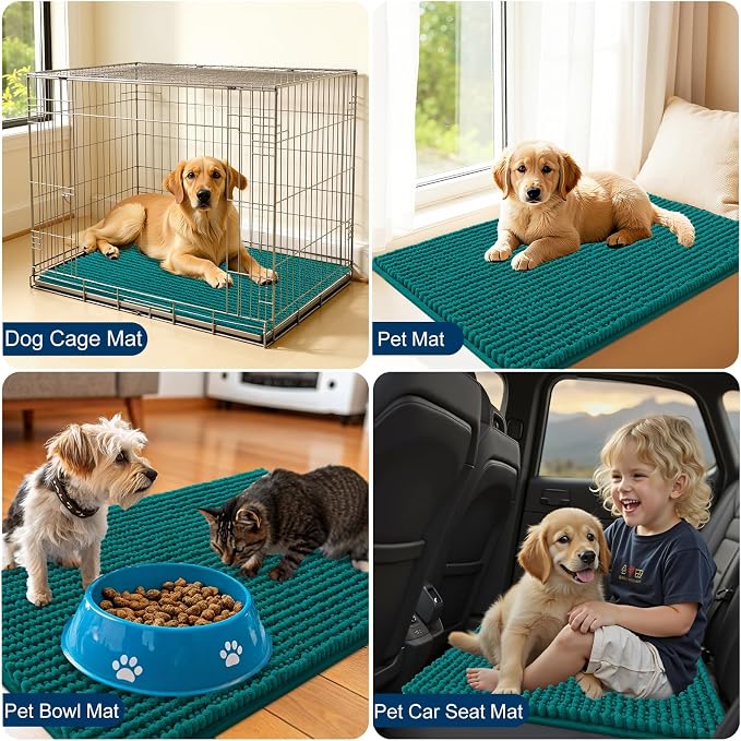 OLANLY Dog Door Mat for Muddy Paws 30x20, Ultra Absorbent Chenille Mud Doormat - Image 7