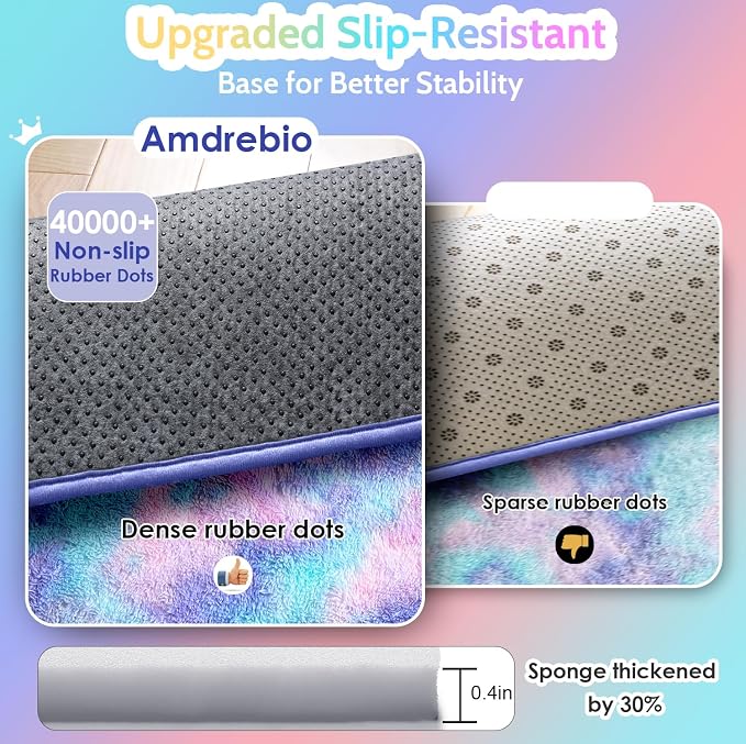 Amdrebio Purple Rainbow Small Round Rug 3Ft - Image 6
