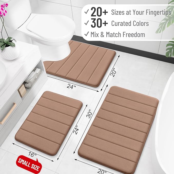 OLANLY Memory Foam Bath Mat 59x35, Super Soft Absorbent Bathroom Rugs, Quick Dry - Image 2