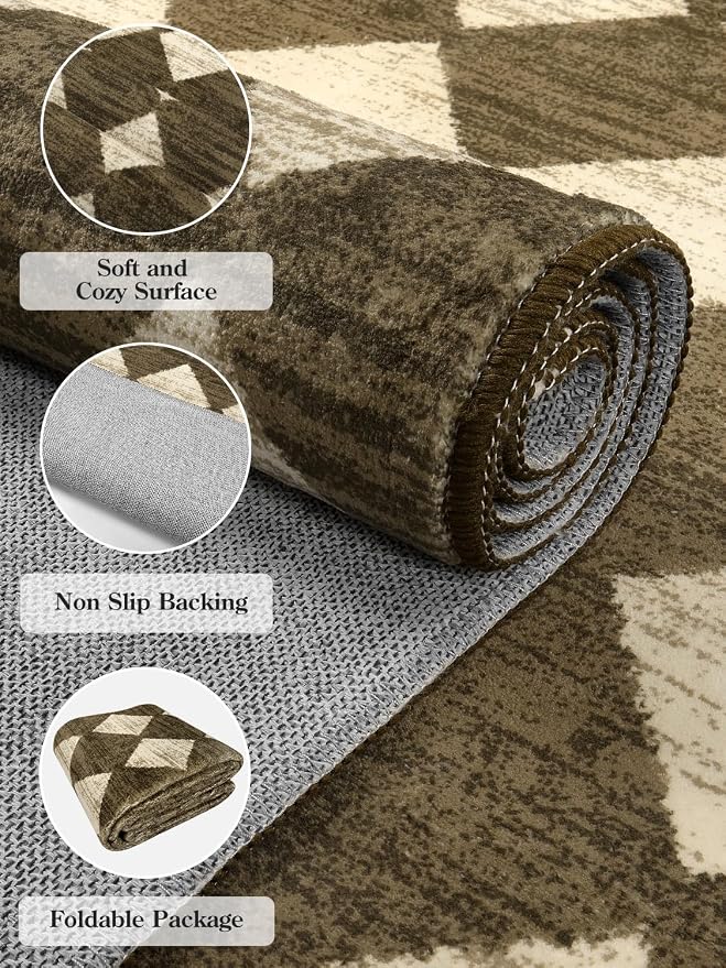 Lahome Zelie Washable Kitchen Runner Rug 2x6, Moroccan Trellis Non Skid Low - Image 6