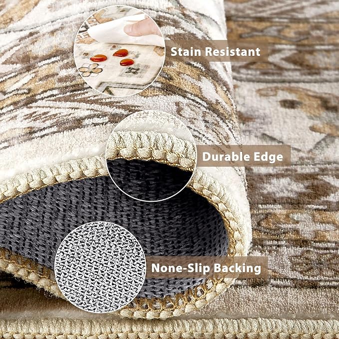 Vintage Hallway Runner Rug 3x10: Large Soft Washable Entryway - Image 5