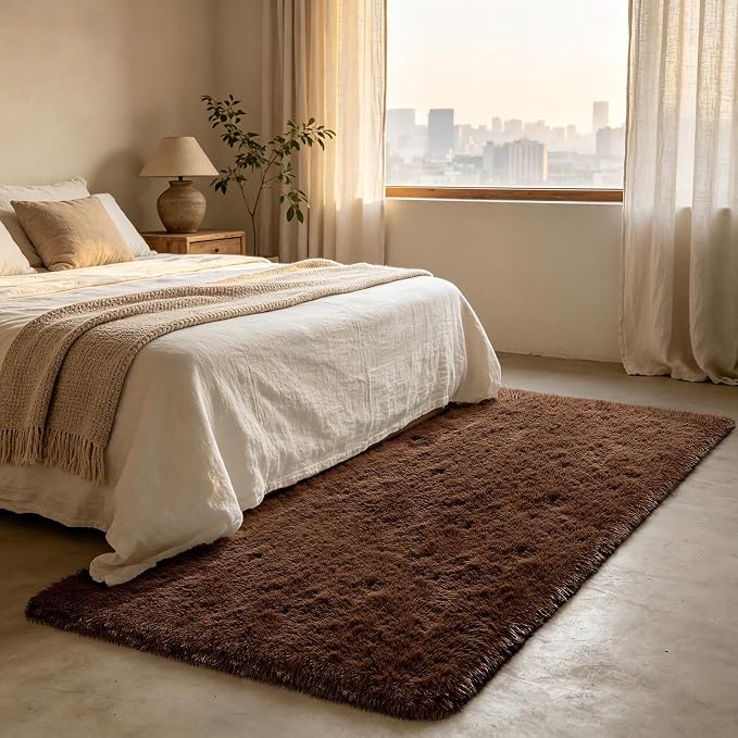 Shag Runner Rug for Bedroom Living Room 2x6 Upgrade Non-Slip Fluffy Soft - Image 3