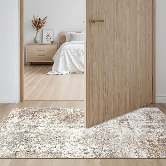 2x4 Rug Washable Runner Rug: Small Abstract Modern Non-Slip Soft Accent Doormat - Image 4