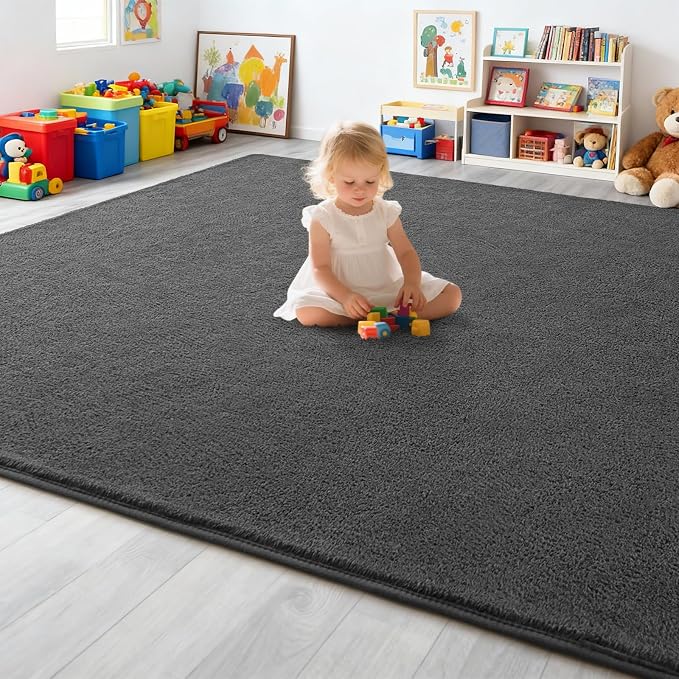 6x9 Feet Grey Area Rugs for Bedroom, Indoor Washable Memory Foam Rug for Living - Image 7