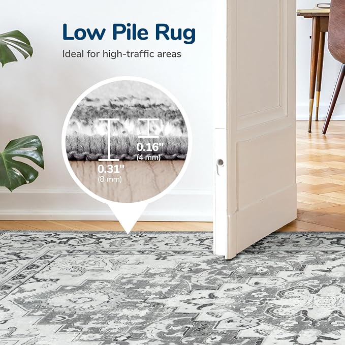 Lessymo 8 x 10 Area Rugs for Living Room- Machine Washable Area Rugs Boho Faux - Image 4