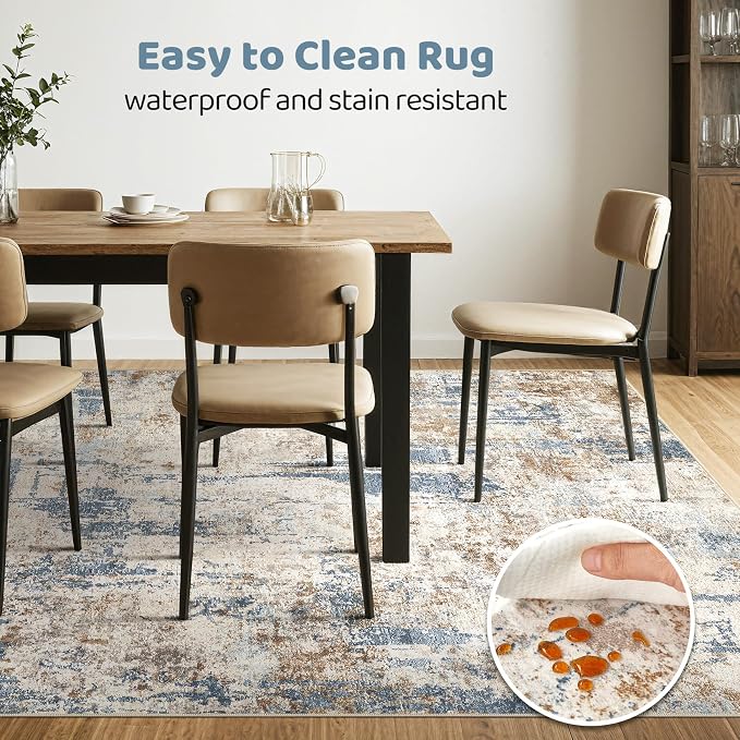 4x6 Rug Washable Area Rugs: Abstract Modern Soft Stain Resistant Indoor Floor - Image 6