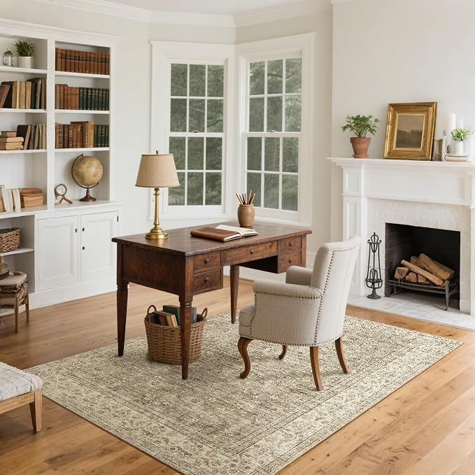 Washable Entryway Small Area Rugs: Door Mat Indoor Entrance 4x6 Boho Rug Stain - Image 2