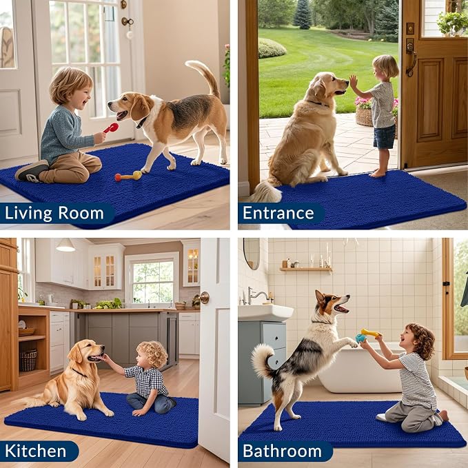 Smiry Dog Door Mat for Muddy Paws 47x24, Absorbent Dirt Trapper, Non-Slip - Image 7