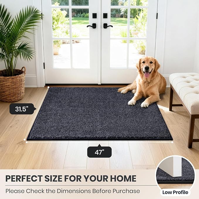 PURRUGS Dirt Trapping Door Mat 31.5" x 47", Non-Slip Machine Washable Entryway - Image 8
