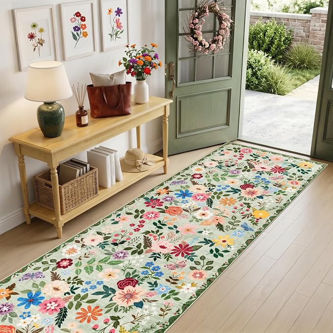 Runner Rug for Entryway: 2.6x10 Kitchen Rugs Non Slip Washable Ultra-Thin Soft - Image 2