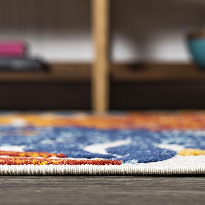 JONATHAN Y Tropics Palm Leaves Indoor Outdoor Area Rug 3X5 Cream/Orange - Image 12