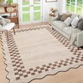 GarveeHome 4x6 Area Rug Small Washable Living Room Rug Scalloped Rug by GarveeHome