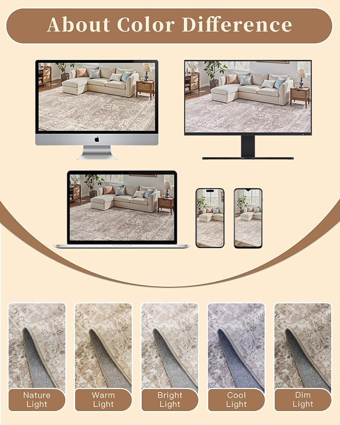 Madane 2x4 Washable Rugs for Entryway, Low Pile Non-Slip Small Area Rug Kitchen - Image 9