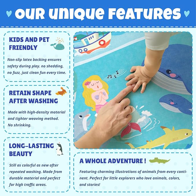 3x5 Small Kids Rug for Bedroom - Image 7