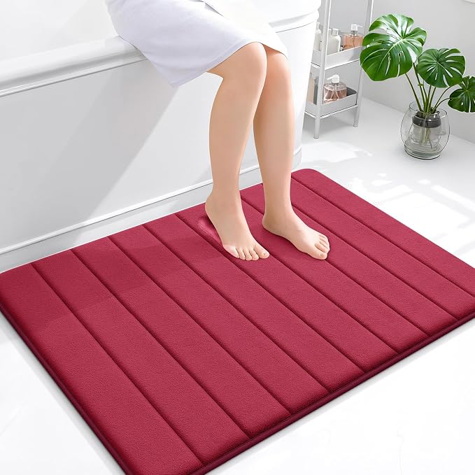 OLANLY Memory Foam Bath Mat 40x32, Super Soft Absorbent Bathroom Rugs, Quick Dry by OLANLY