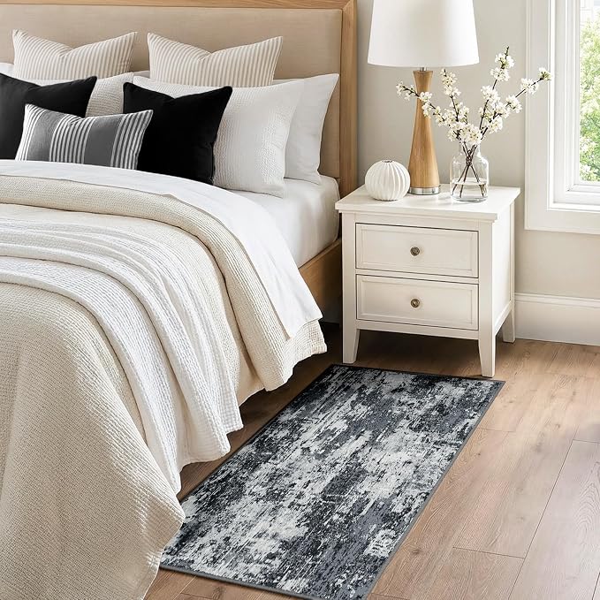 RELEANY Washable Area Rugs 2'x4' Non-Slip Modern Abstract Soft - Image 2