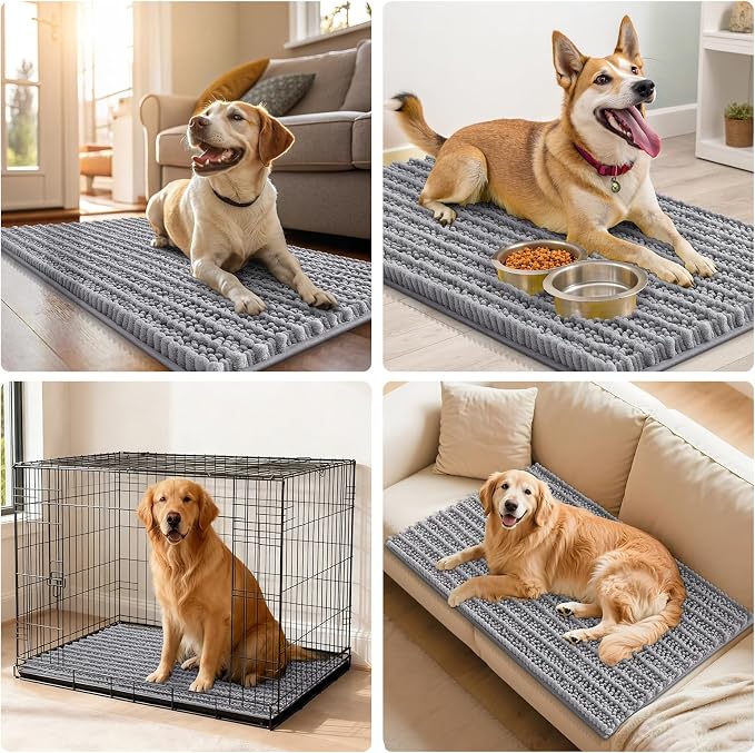 Smiry Dog Door Mat for Muddy Paws 32x21, Absorbent Dirt Trapper, Non-Slip - Image 7
