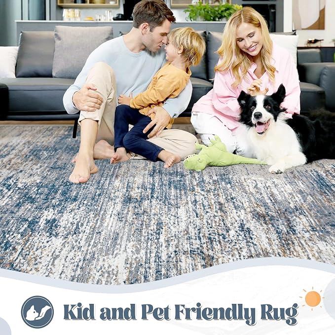 XLUEZ 6x9 Area Rugs for Living Room, Washable Modern Abstract Large Area Rug - Image 3