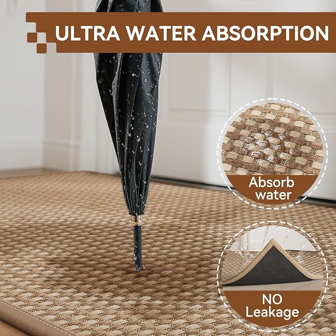 Front Door Mat, Absorbent Dirt Resist Washable Non Slip Low-Profile Indoor Mats - Image 4