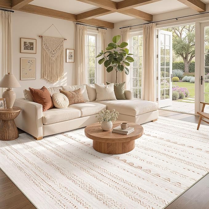 Area Rug Living Room Rugs: 12x18 Large Soft Machine Washable Boho Moroccan - Image 2