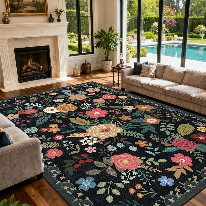 Area Rug for Living Room, 10x12 Large Washable Rugs for Dining Room, Non Slip - Image 2