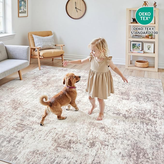 Area Rugs 6x9 Living Room: Large Soft Washable Rug Modern Abstract Anti-Skid - Image 4