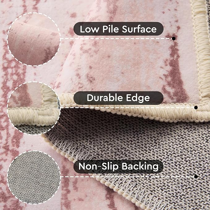 tchdio 3'x5' Area Rugs for Living Room, Machine Washable Rug Entryway Abstract - Image 3