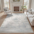 DCX 5x7 Haze Blue Rug, Machine Washable Stain Resistant Distressed Vintage Rug by DCXWashableRug