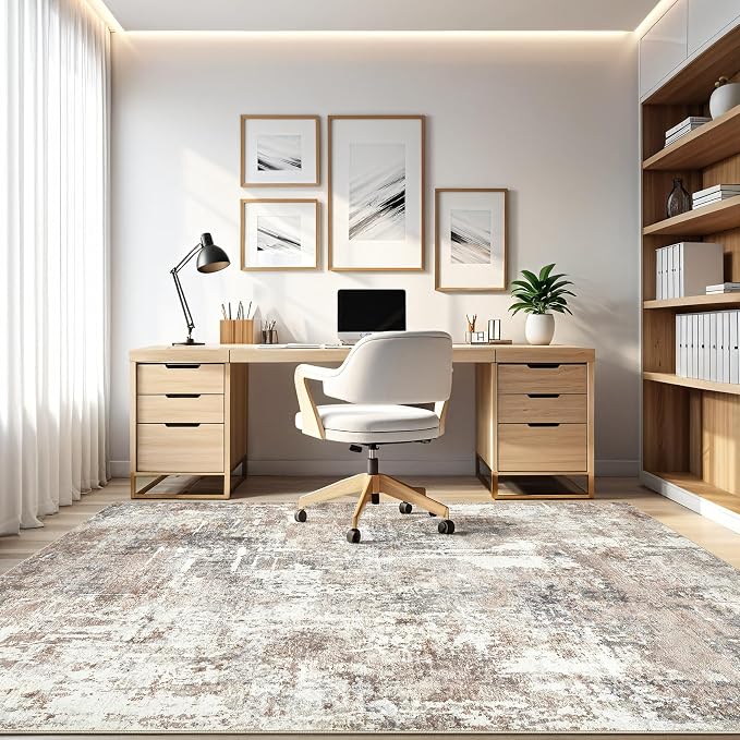 Area Rug Living Room Rugs: 5x7 Washable Large Abstract Modern Soft Stain - Image 8