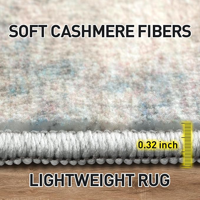 4x6 Area Rugs Washable Rug: Modern Abstract Living Room Rug Soft Anti-Skid Thin - Image 6