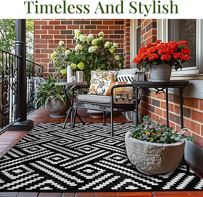 OPPODREAM Outdoor Rug 5x7 Ft, Waterproof Outdoor Plastic Straw Rug - Image 7