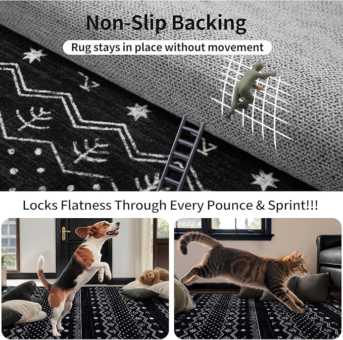 SERISSA Hallway Runner Rug, Soft Low-Pile Geometric Indoor Long Carpet - Image 5