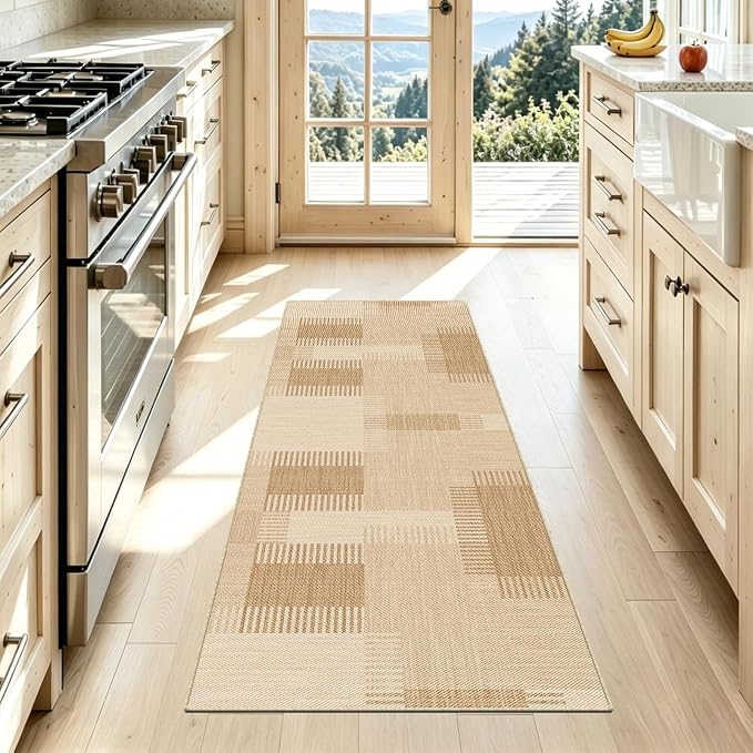 Faux Linen Washable Runner Rug: Water Absorbent Surface Non-Slip Rubber Bottom - Image 8