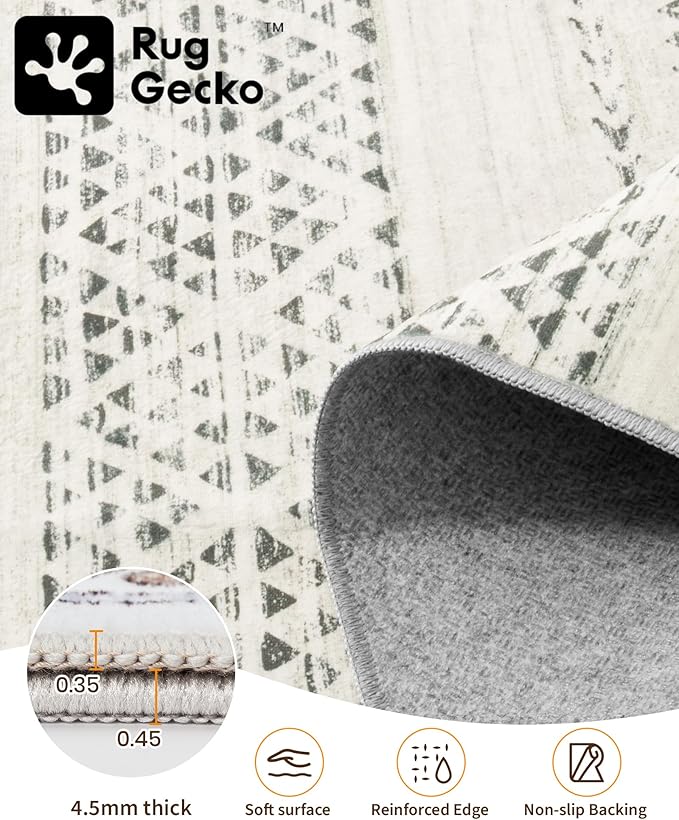 Miukiki 8x10 Area Rug for Living Room Moroccan Washable Rugs Non Slip Indoor - Image 3