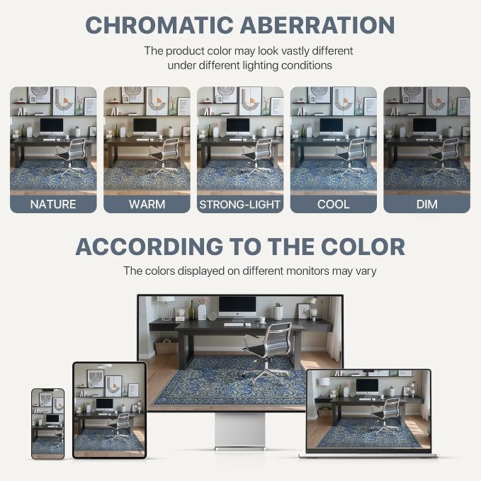 36"x48" Office Chair Mat for Hardwood Tile Floor, Under Desk Carpet Protector - Image 6