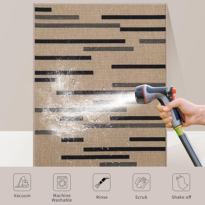 Tangsoo Modern Easy Jute Rug 5x7 Large Washable Area Rugs - Image 3