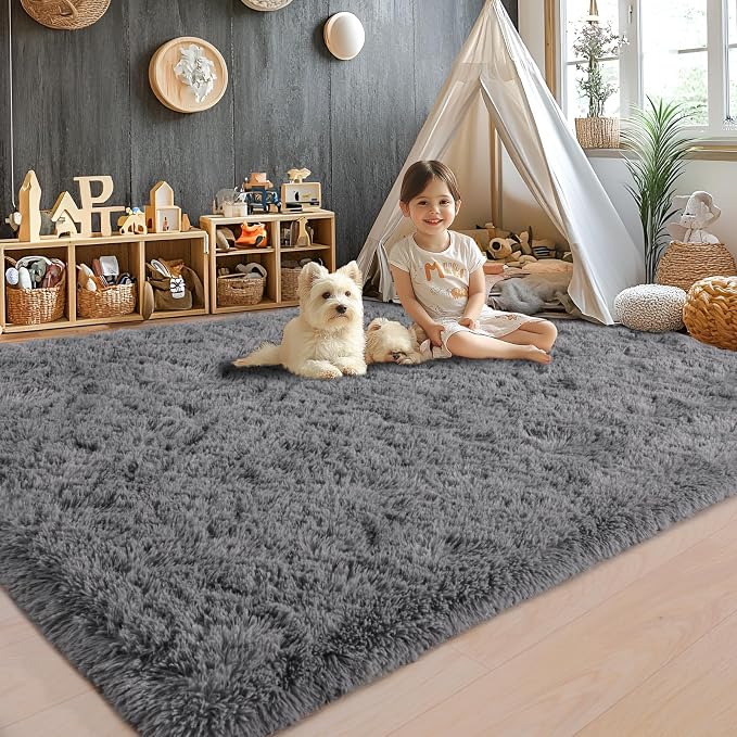 Area Rugs for Living Room 6x9, Ultra Soft Fluffy Rug for Bedroom, Modern Shaggy - Image 7