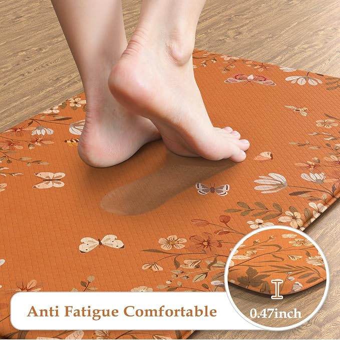 KIMODE Fall Kitchen Mats Cushioned Anti Fatigue, Halloween Kitchen Mats - Image 4